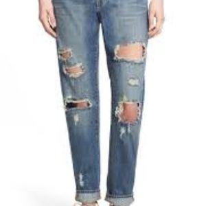 NWT Distressed/Destroyed Boyfriend Jeans 28"Janis"